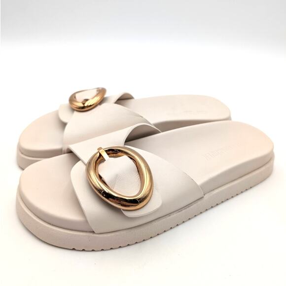 Steve Madden Mandie Slide Sandals Women's Bone Leather Size US8 EU38.5 - Picture 1 of 12